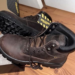 Brazos Work Force glazier ST, Size-10.5, medium wide sole, dark brown leather